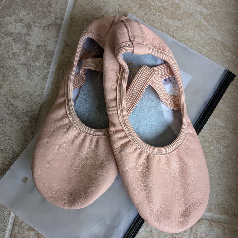Pink Ballet Shoes for Girls -  Genuine Leather